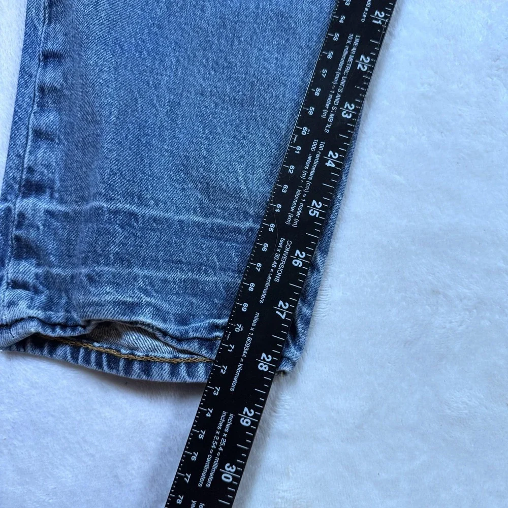 Levi's‎ Premium Jeans Mens 34x29 Blue Medium Wash Straight Leg Denim Distressed